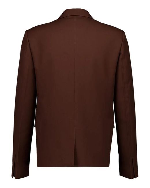 Gucci Brown Embossed Sleeve Wool Blazer for men