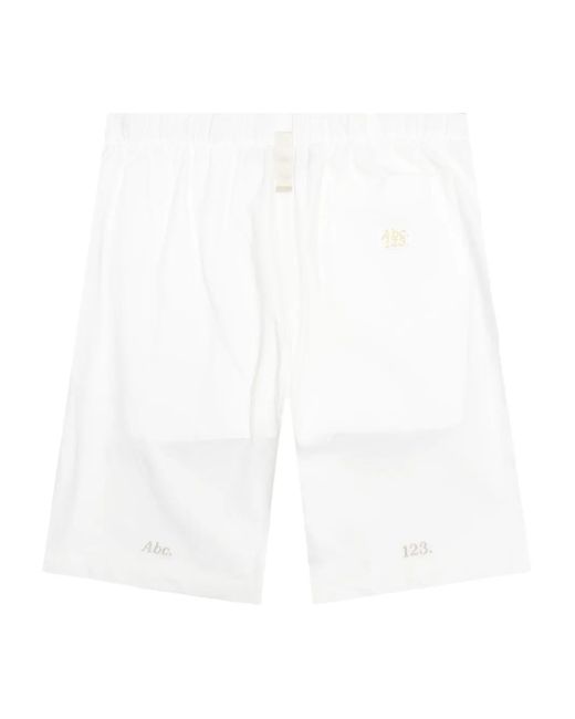 Advisory Board Crystals White Buckle-Fastening Logo Shorts for men