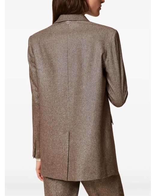 Twinset Brown Lurex Tweed Blazer