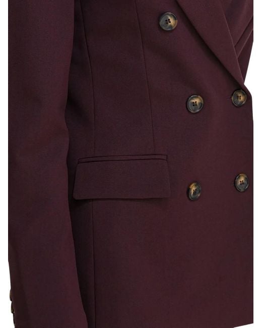 Semler Purple Double-Breasted Tortoiseshell-Button Blazer