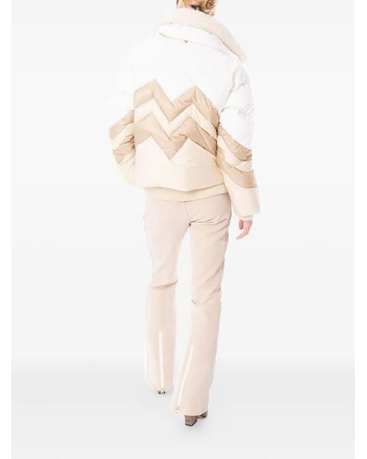 Bogner Natural Valea Chevron-Pattern Quilted Ski Jacket