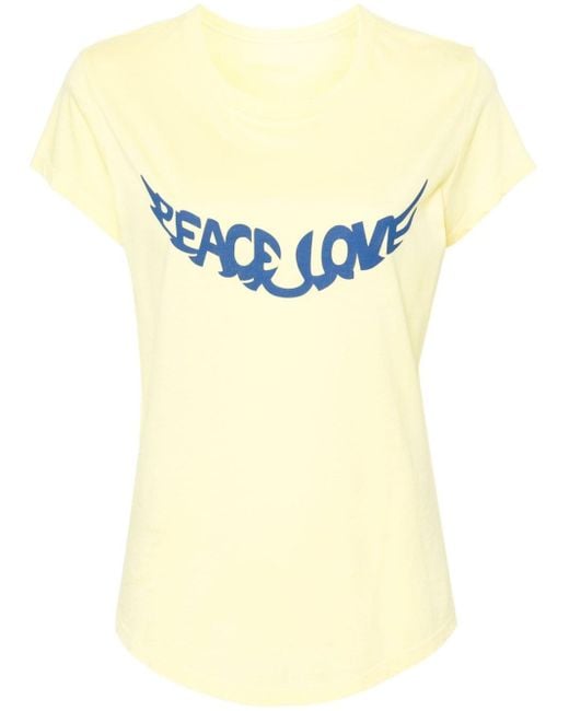 Zadig & Voltaire Blue T-Shirt mit Flügel-Print