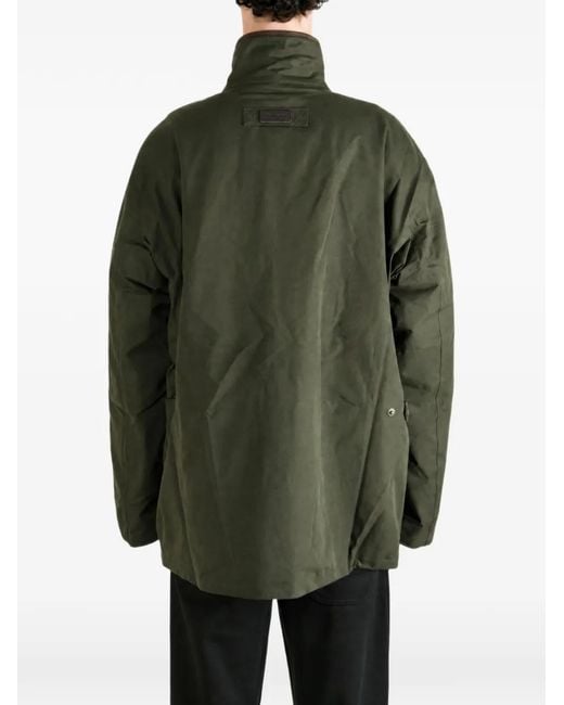 Barbour Green Bromfield High-Neck Press-Stud Jacket for men