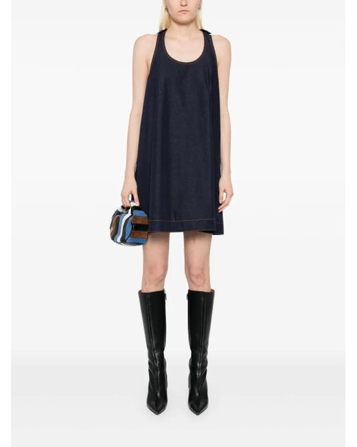 Monse Blue Racerback Boxy Mini Dress