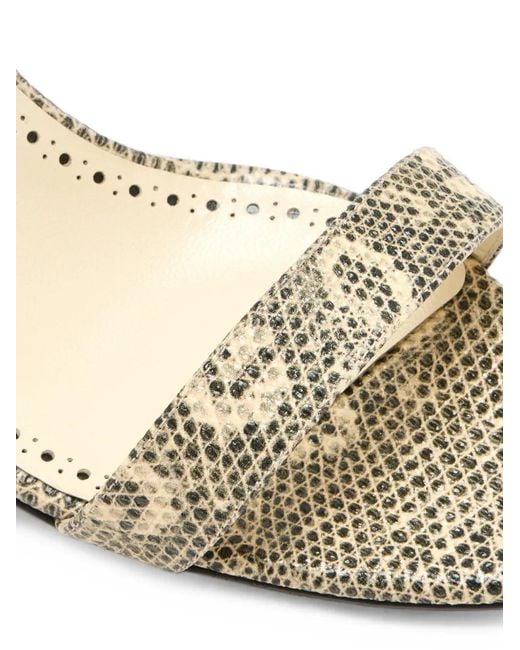 Manolo Blahnik Metallic Chaos Snakeskin-Effect Leather Sandals