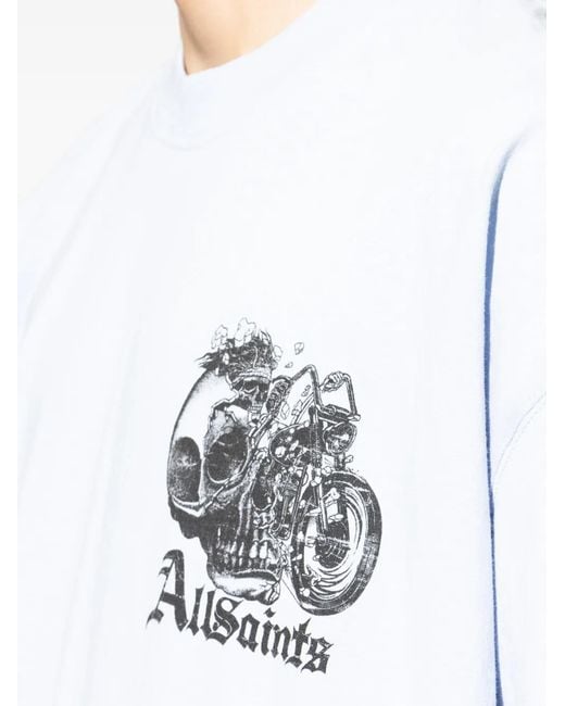 AllSaints White Graphic T-Shirt for men