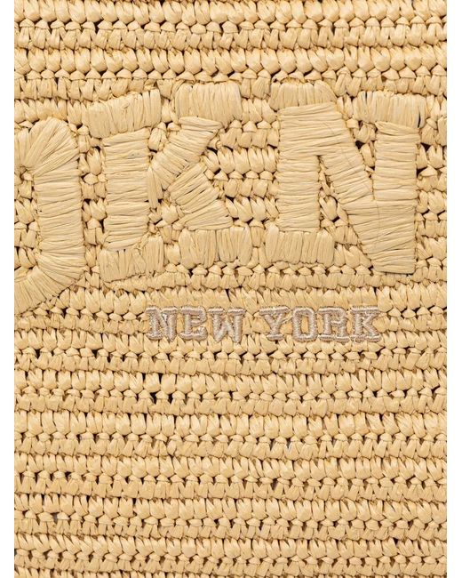 DKNY Natural Logo-Embroidered Woven Tote Bag