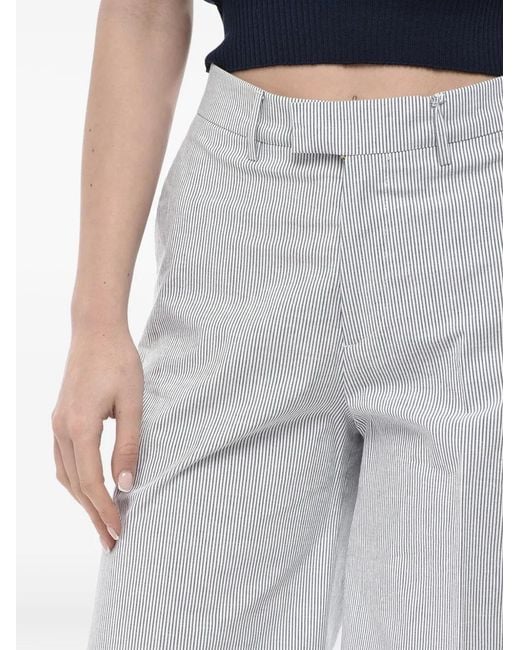 Berwich Blue Nina Striped Wide-Leg Trousers