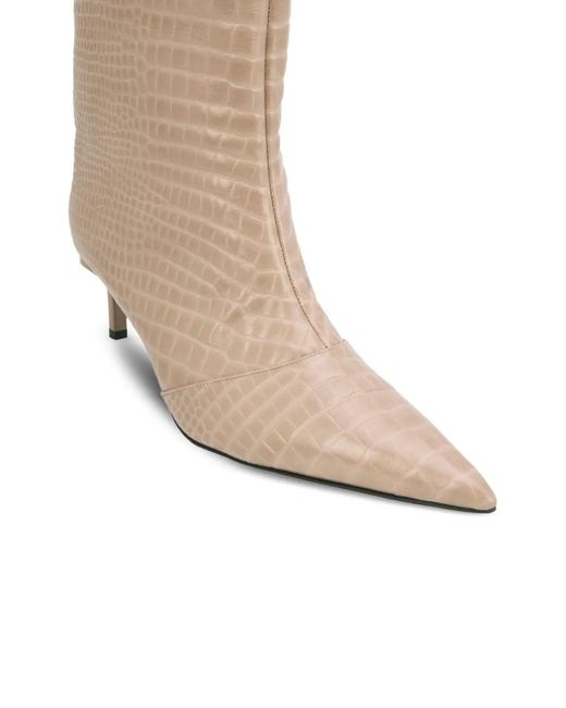 Philipp Plein White Bottes Effet Peau De Croco À Logo