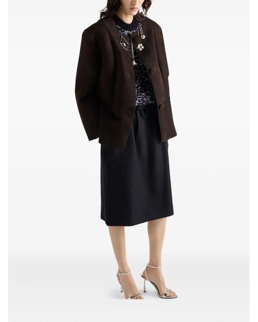 Prada Black Bonded Suede Jacket