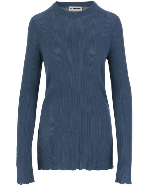 Jil Sander Blue Wool Jumper
