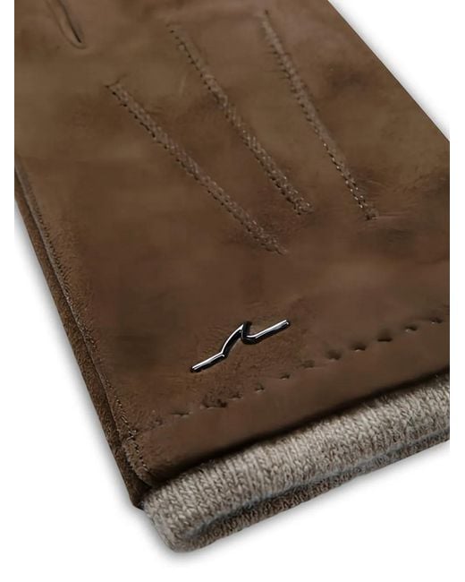Paul & Shark Brown Suede Gloves for men