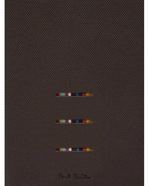 Paul Smith Black Signature Stripe Passport Cover for men