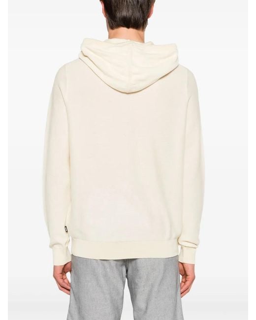 Boss Natural Knitted Cotton Blend Hoodie for men