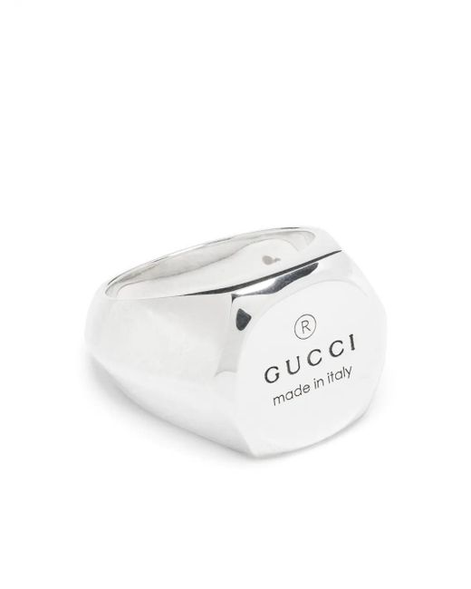 Gucci White Trademark Ring for men