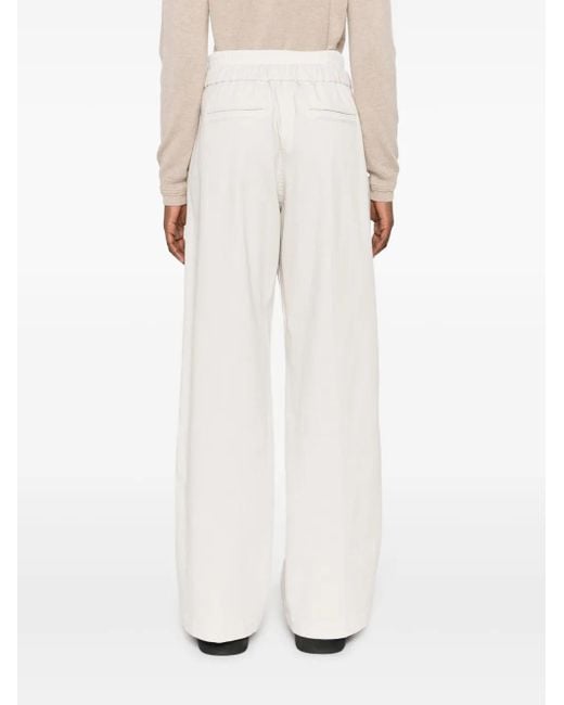 Brunello Cucinelli White Gerade Hose Mit Kordelzug