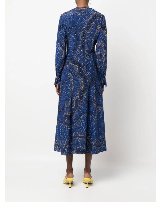 Altuzarra Blue Mila V-Neck Dress