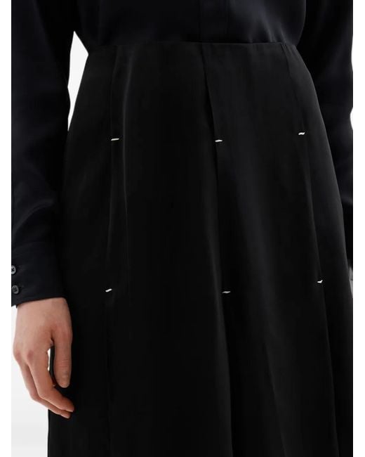 Jil Sander Black Fluid Viscose Pleated Skirt