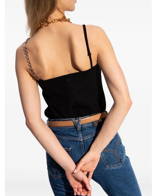 Givenchy Black Top With Asymmetrical Shoulder Straps