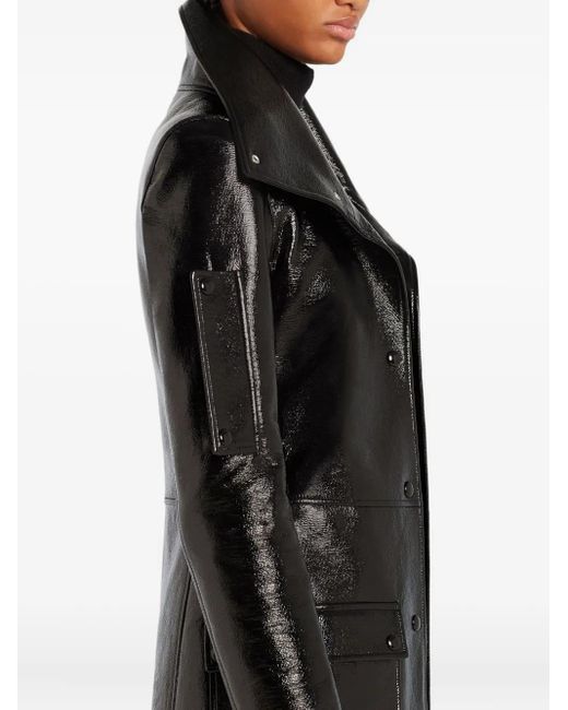 Courreges Black High-Shine Trench Coat