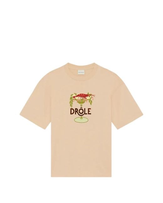 Drole de Monsieur Natural Printed T-Shirt for men