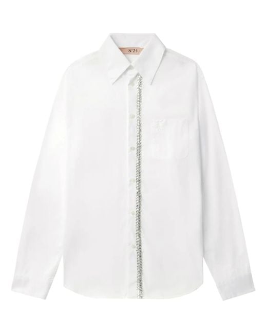 N°21 White Sequin-Embellished Shirt