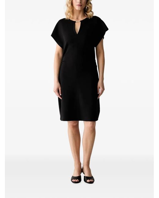 Guess Black Logo-Plaque Mini Dress