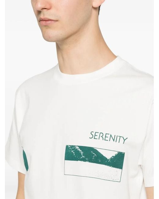 Snow Peak White Print-Detail Short-Sleeve T-Shirt