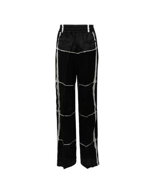 Kiton Black Grid-Print Drawstring Trousers