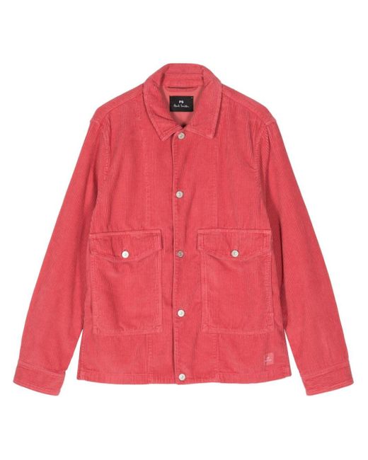 PS by Paul Smith Red Corduroy Button Jacket for men