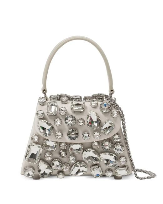 Self-Portrait White Crystal Mini Bag