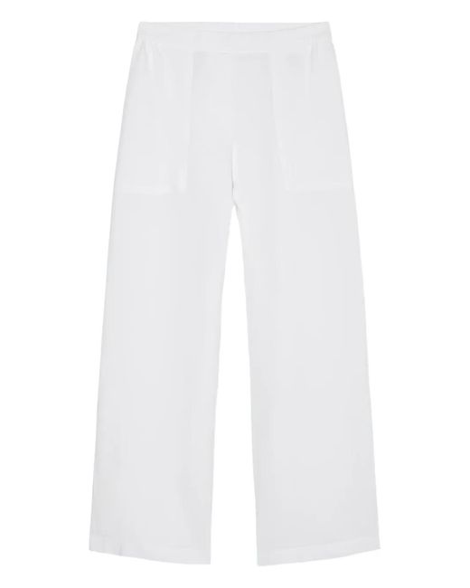 Marc O' Polo White Elasticated-Waistband Wide-Leg Trousers