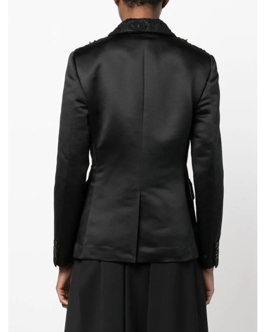 Comme des Garçons Black Embroidered Single-breasted Blazer