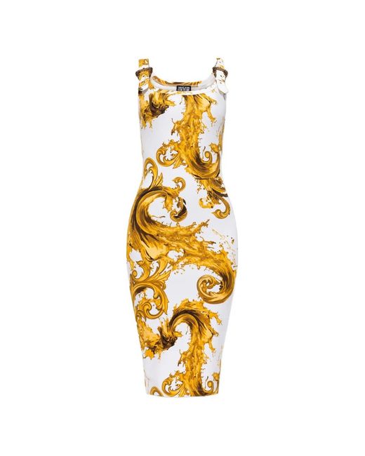 Versace Jeans Couture Metallic Printed Midi Dress