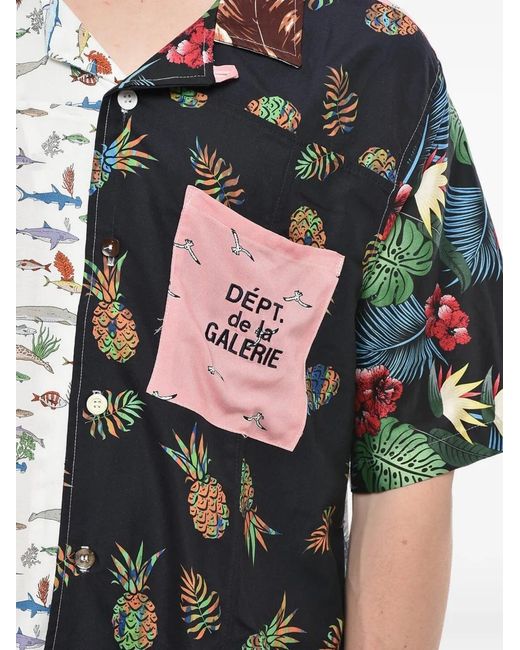 GALLERY DEPT. Black Patchwork Short-Sleeve Shirt