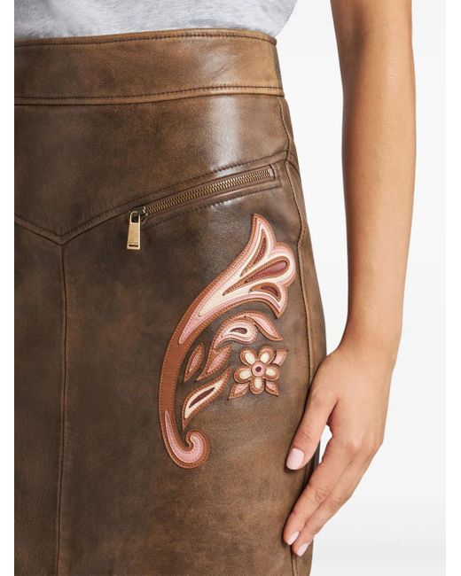 Etro Brown Leather Skirt