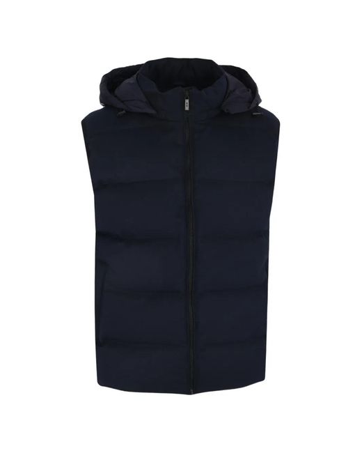 Corneliani Blue Hooded Gilet for men