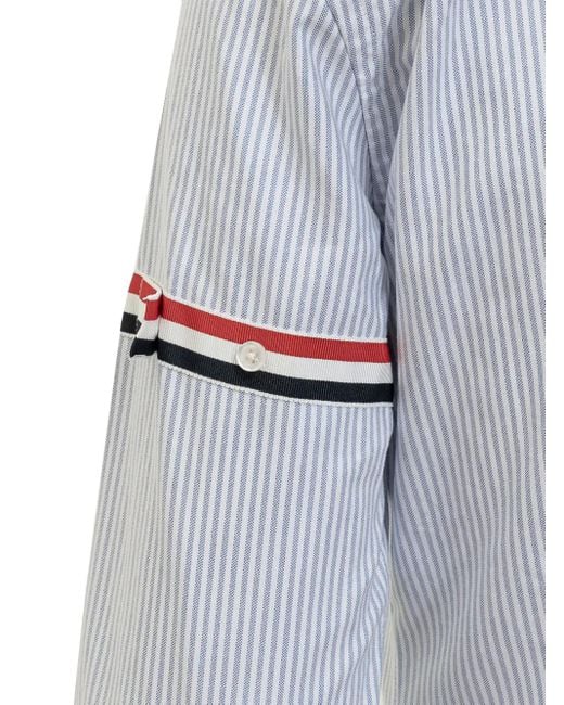 Thom Browne Blue University Stripe Armband Oxford Shirt