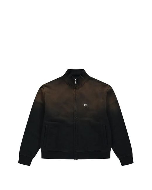 Arte' Black Gradient-Effect Zip-Up Sweatshirt for men