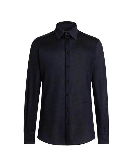 Dolce & Gabbana Blue Martini Silk Jersey Shirt for men