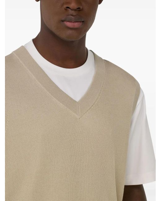 Jersey con cuello en V Boggi de hombre de color Natural