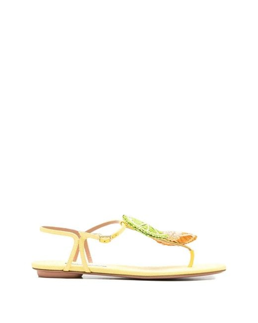 Aquazzura Metallic Citrus Sugar Sandals
