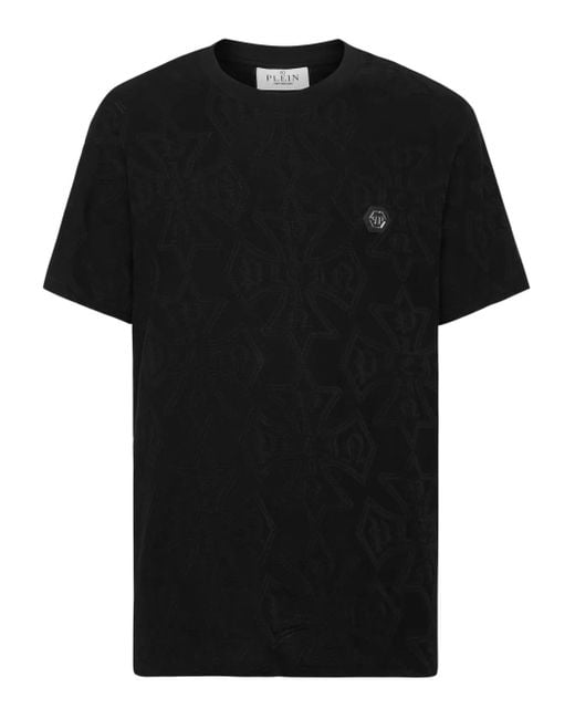 Philipp Plein T-Shirt Met Monogram-Print in het Black voor heren