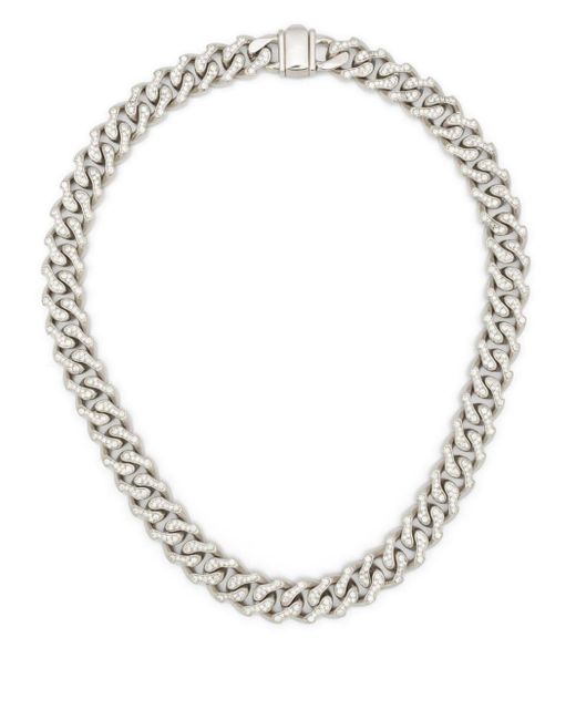 Emanuele Bicocchi Metallic Zirconia Edge Curb-chain Necklace