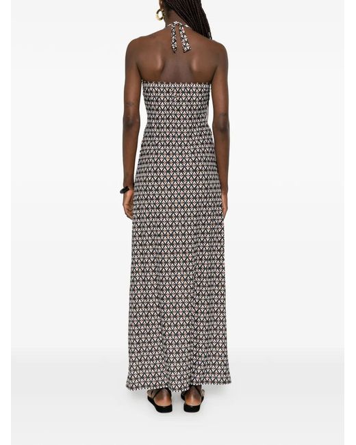 IU RITA MENNOIA White Halter Patterned Dress