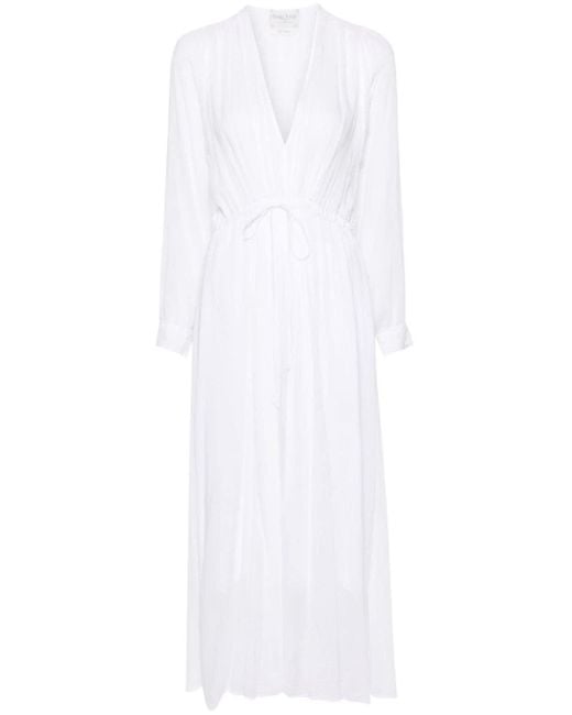 Forte Forte White Semi-sheer Pleated Flared Dress