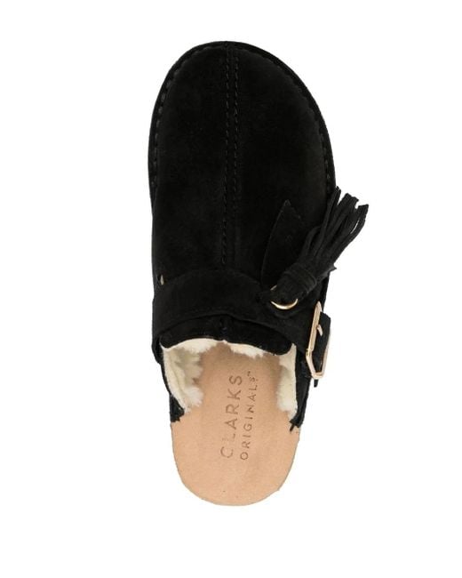 Clarks Black Trek Mules