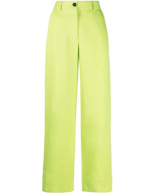 MSGM Yellow High-Waist-Hose Mit Weitem Bein