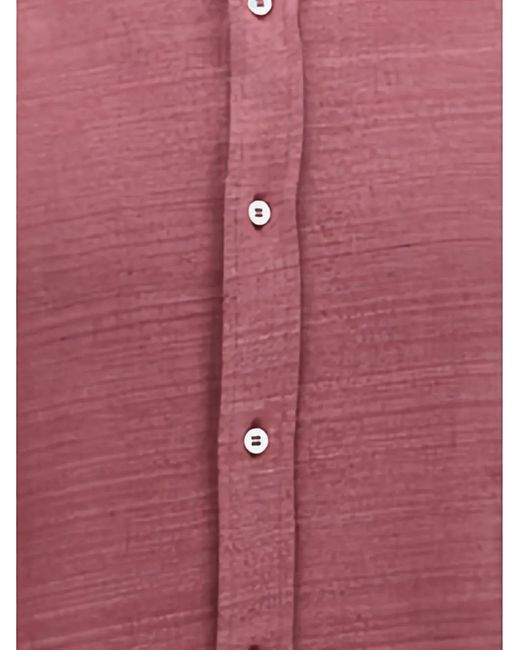 Brunello Cucinelli Red Slub-Texture Shirt for men