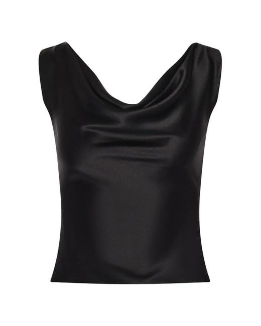 ALEXIA & ANTONIA Black Cowl-Neck Blouse